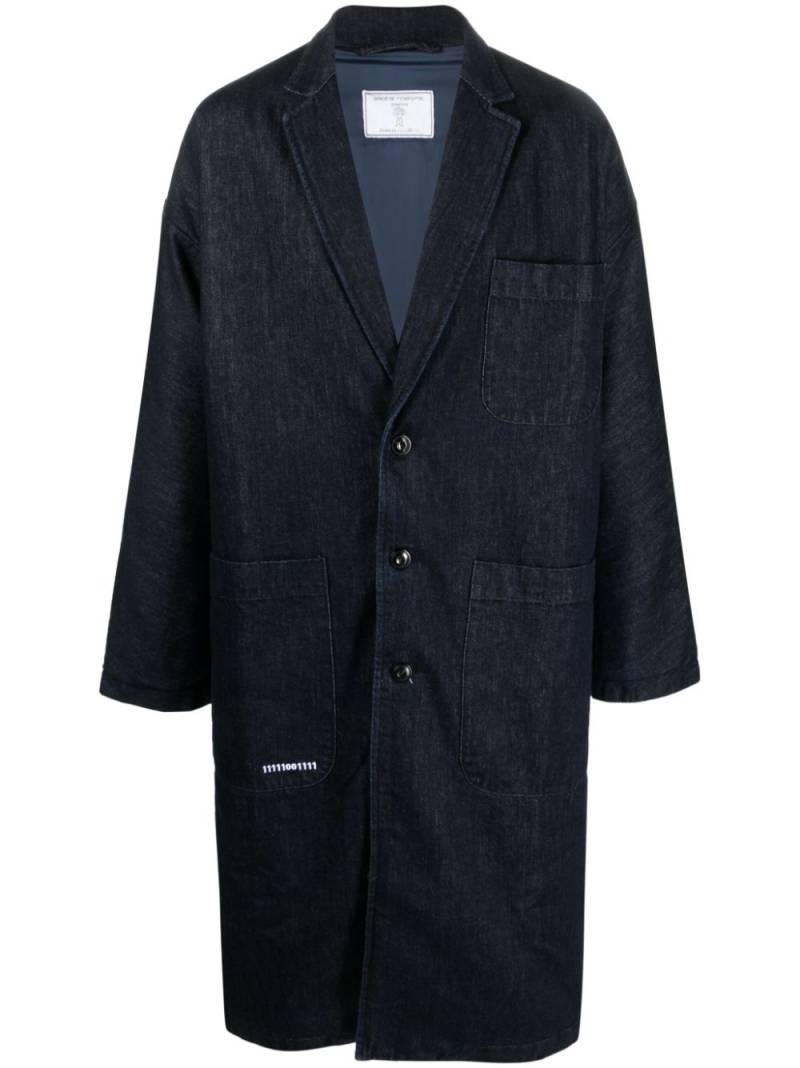 Société Anonyme single-breasted denim coat - Blue von Société Anonyme