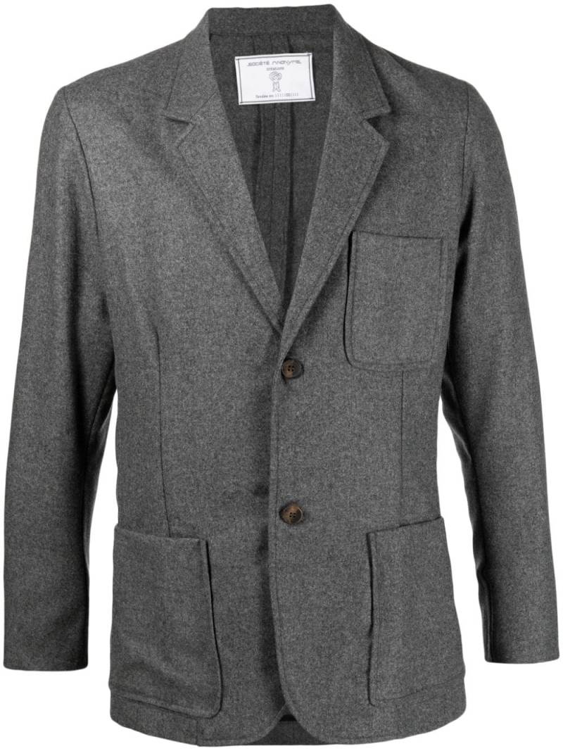 Société Anonyme single-breasted wool-blend blazer - Grey von Société Anonyme