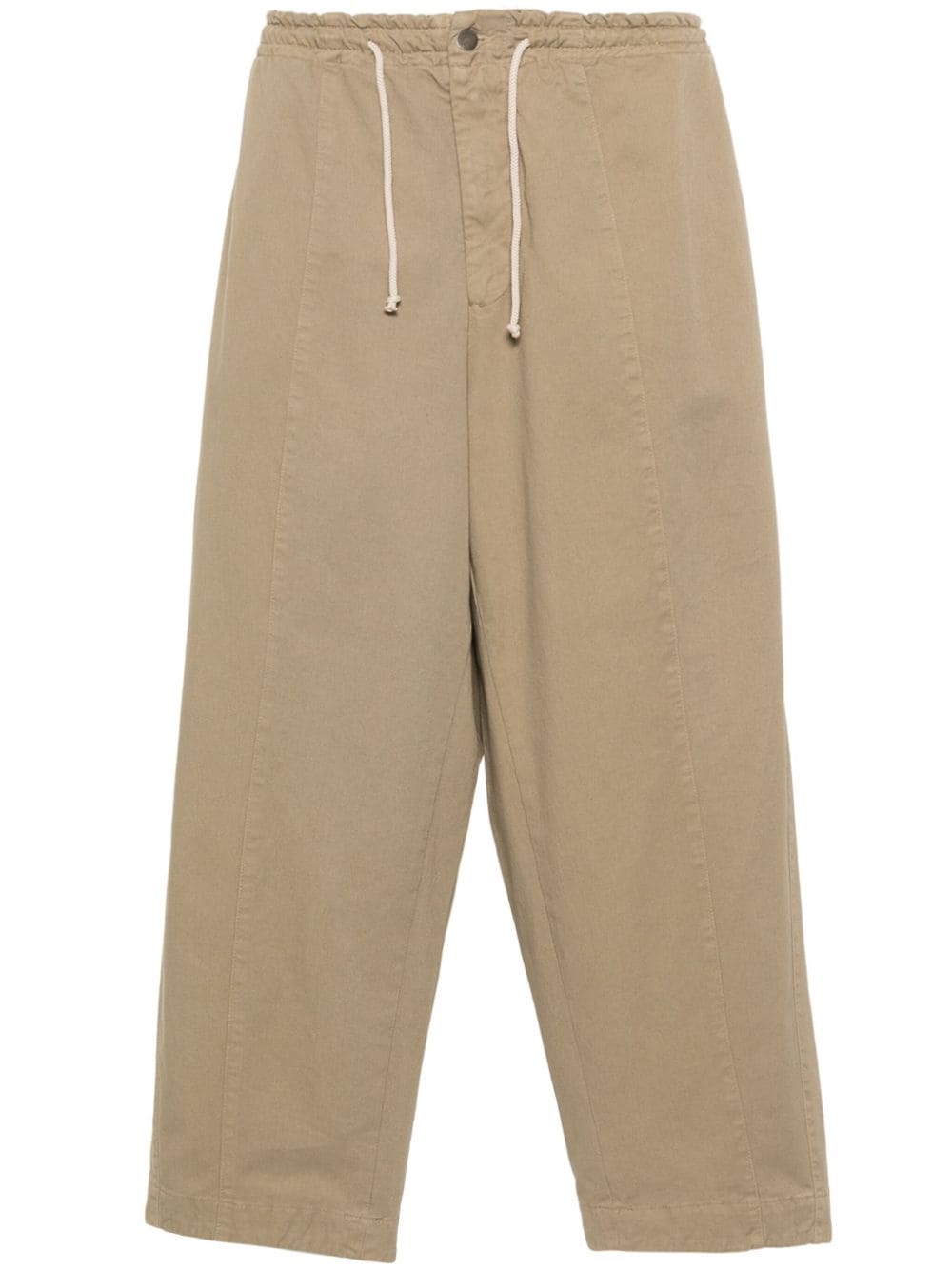 Société Anonyme twill tapered-leg trousers - Neutrals von Société Anonyme