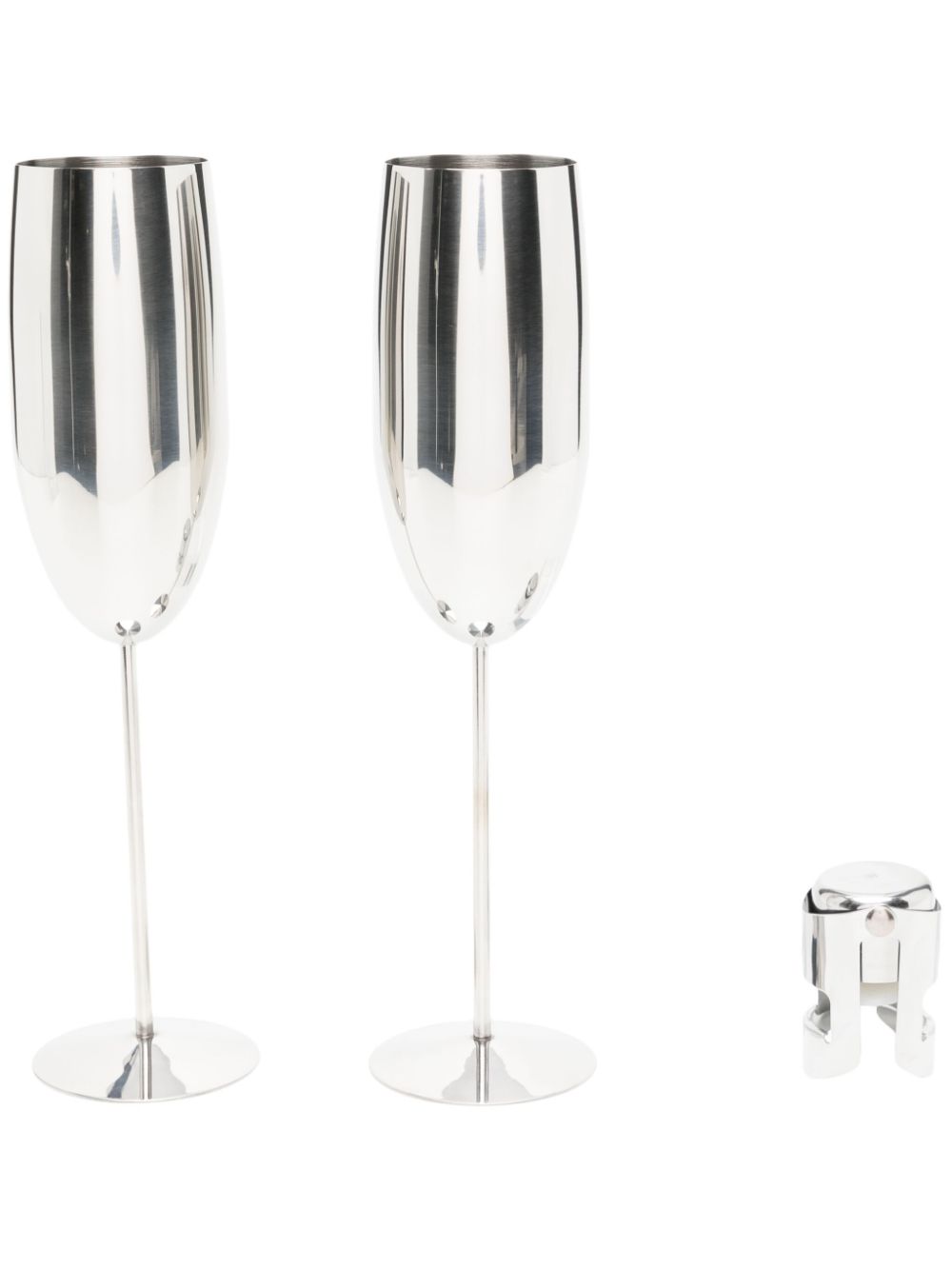 Society logo-engraved champagne glasses - Silver von Society