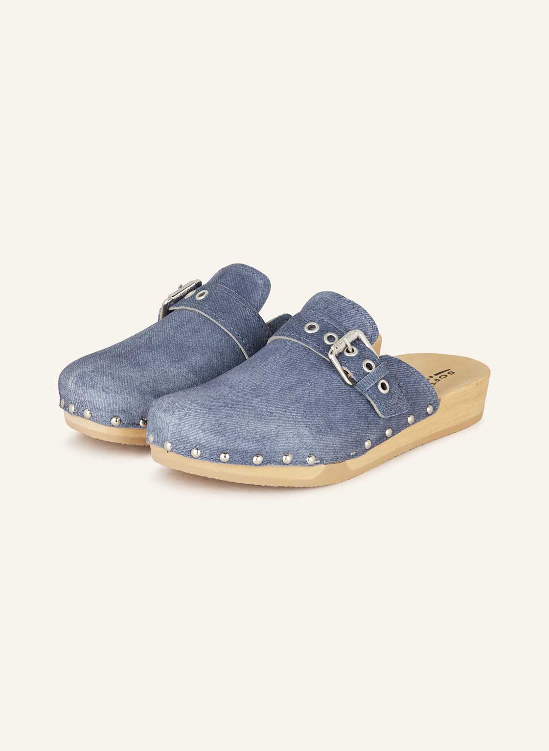 Softclox Clogs Leslie Mit Nieten blau von Softclox