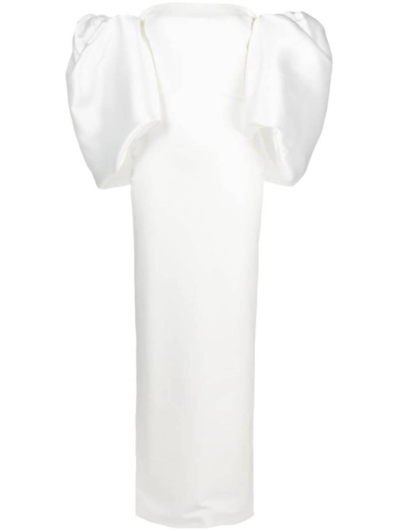 Solace London Pia puff-sleeve maxi dress - White von Solace London