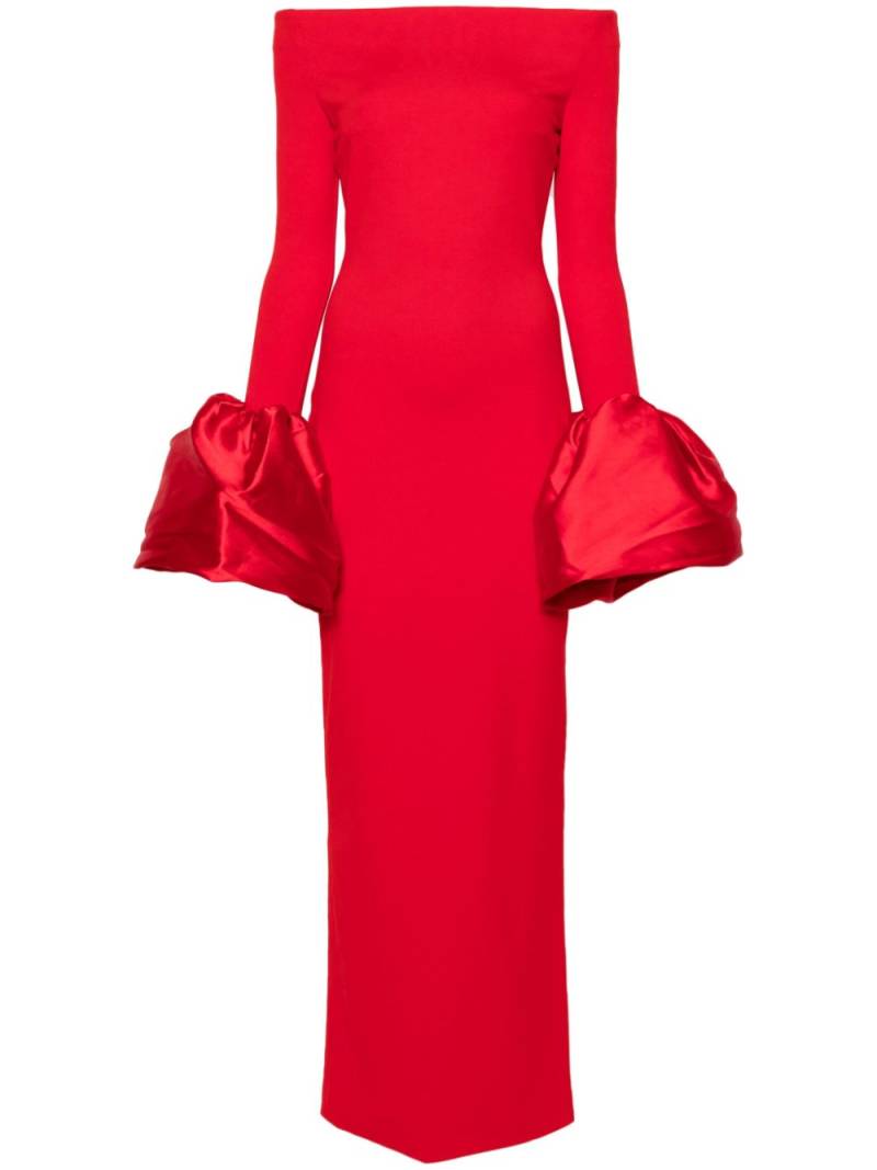 Solace London Talia oversized-cuffs gown - Red von Solace London