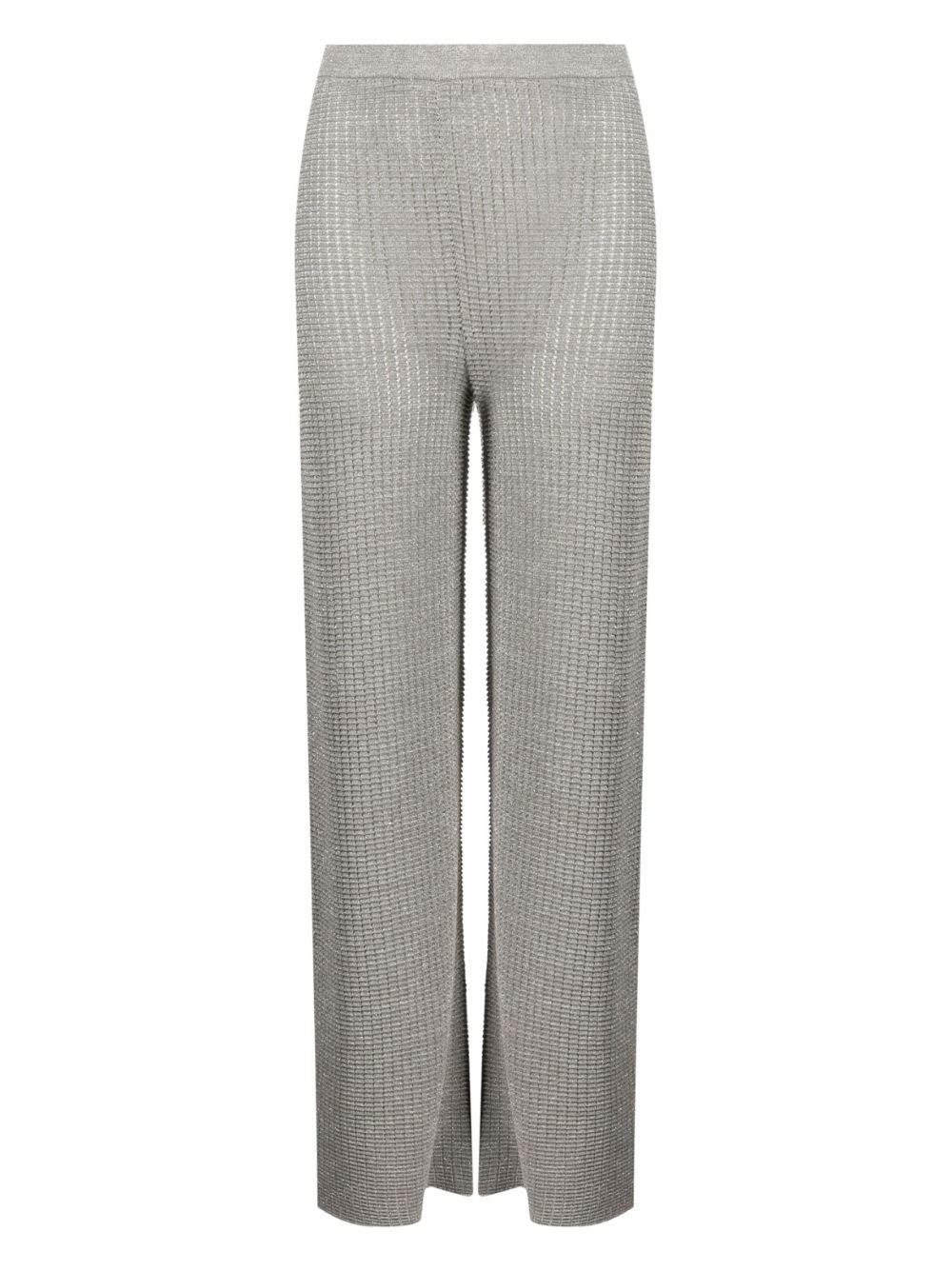 Solid & Striped high-waisted pointelle-knit pants - Silver von Solid & Striped