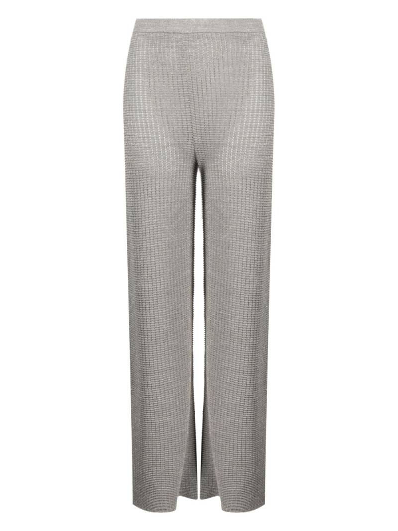 Solid & Striped high-waisted pointelle-knit pants - Silver von Solid & Striped