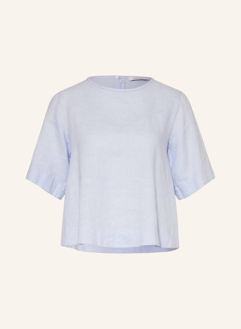 Soluzione Blusenshirt Aus Leinen blau von Soluzione