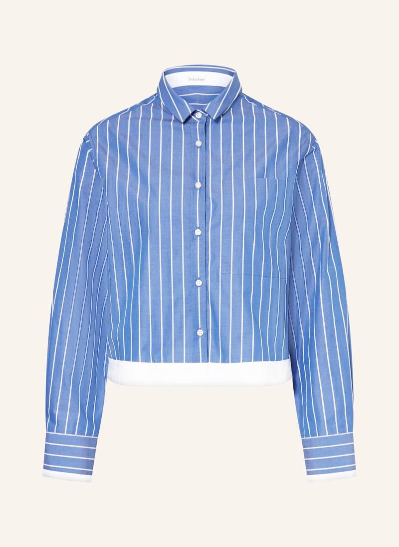 Soluzione Cropped-Hemdbluse blau von Soluzione