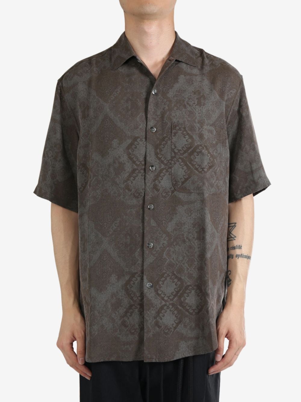 Song For The Mute abstract-pattern print shirt - Brown von Song For The Mute