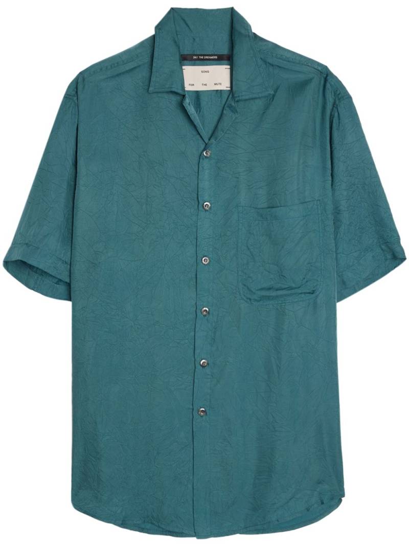 Song For The Mute crinkled cotton shirt - Blue von Song For The Mute