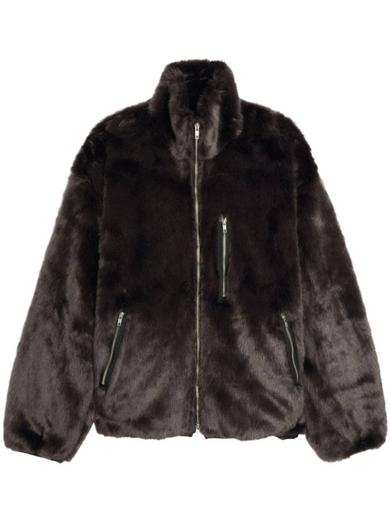 Song For The Mute faux fur track jacket - Brown von Song For The Mute