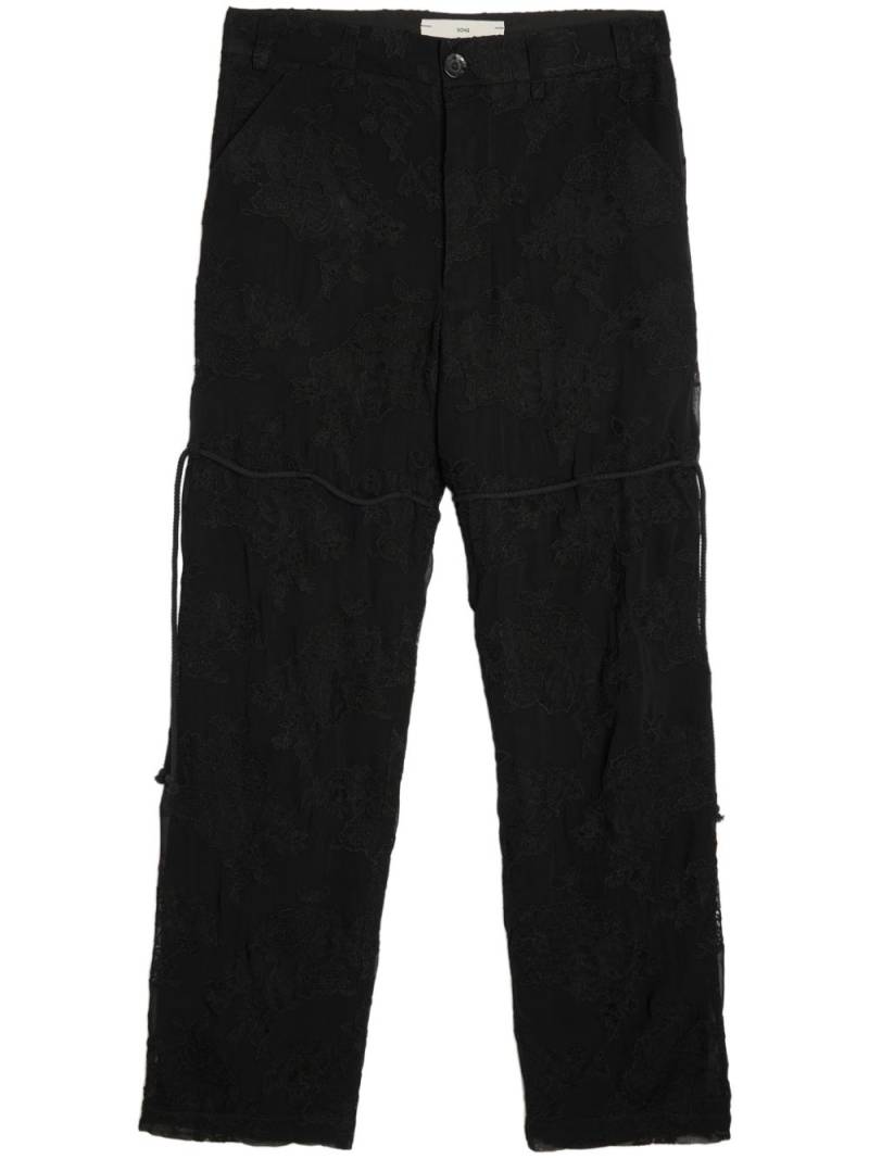 Song For The Mute lace-appliquéd trousers - Black von Song For The Mute