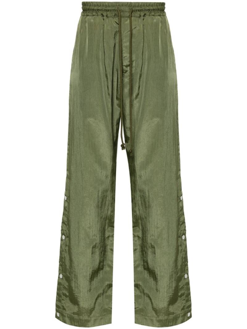 Song For The Mute logo-studs straight-leg trousers - Green von Song For The Mute