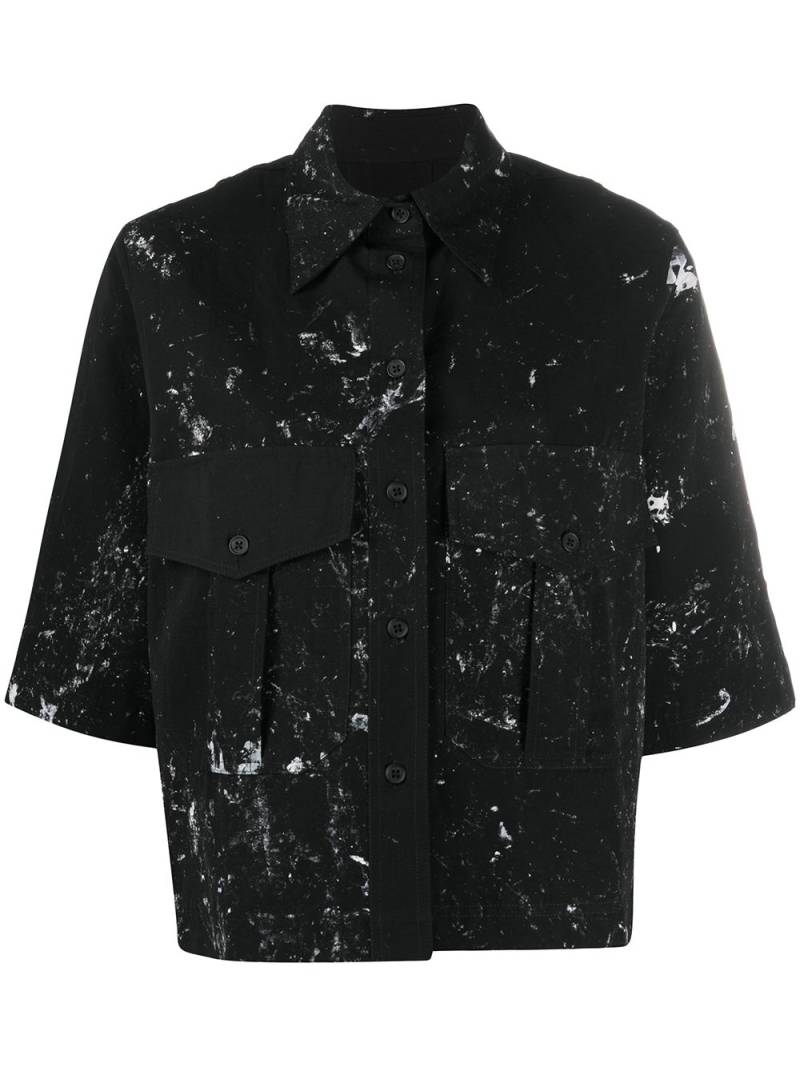 Song For The Mute paint-splatter short sleeve shirt - Black von Song For The Mute