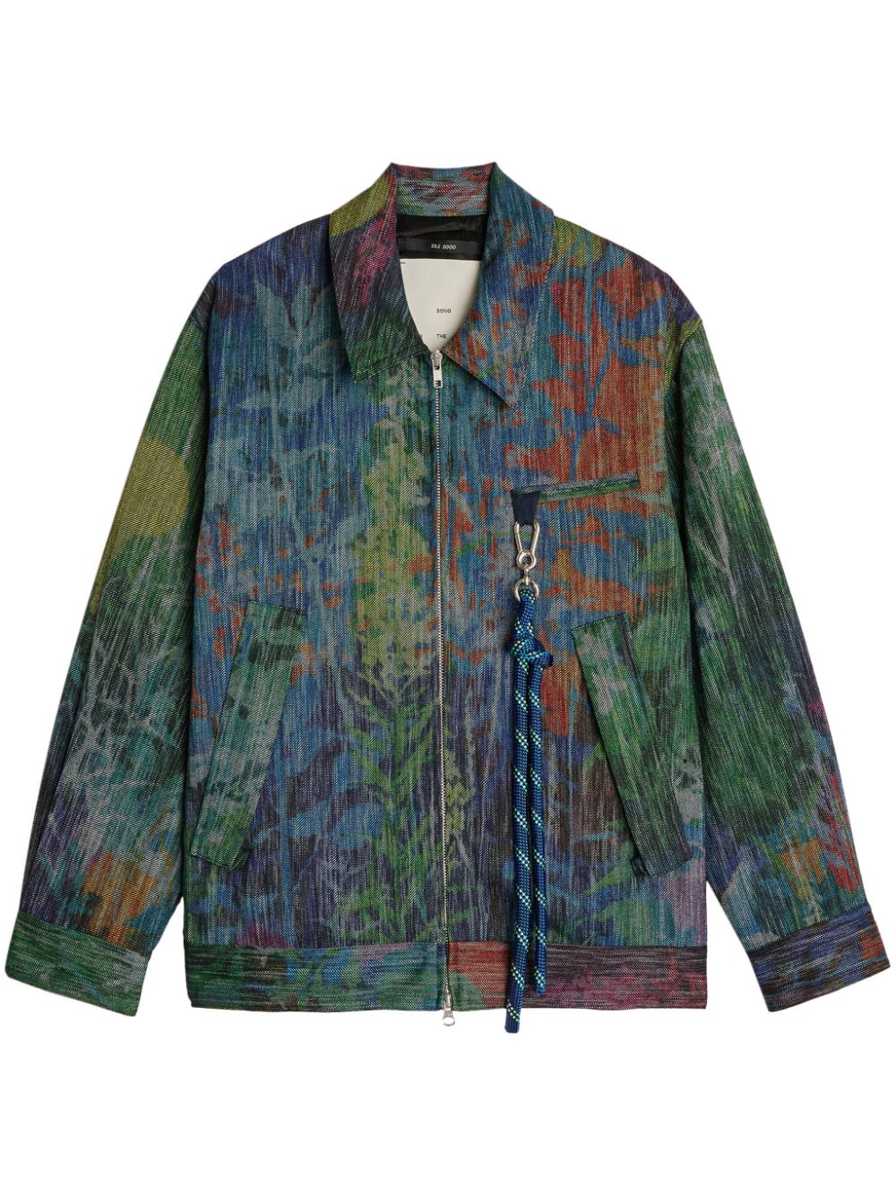 Song For The Mute painterly-print zip-up jacket - Green von Song For The Mute