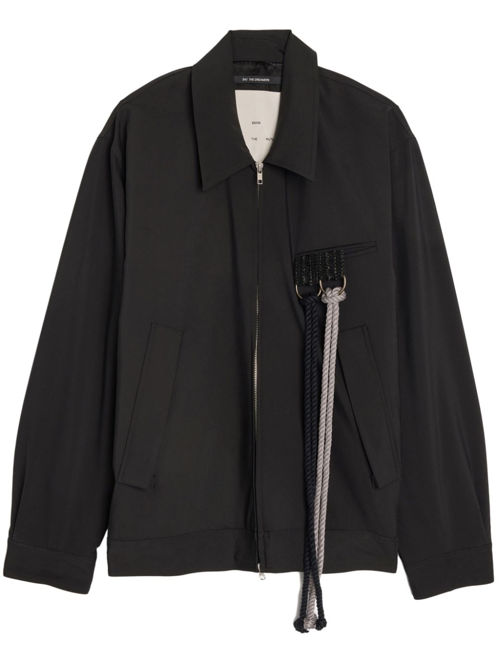 Song For The Mute rope-detail zip-up shirt jacket - Black von Song For The Mute