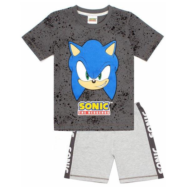 Gaming Schlafanzug Mit Shorts Unisex Grau 122 von Sonic The Hedgehog