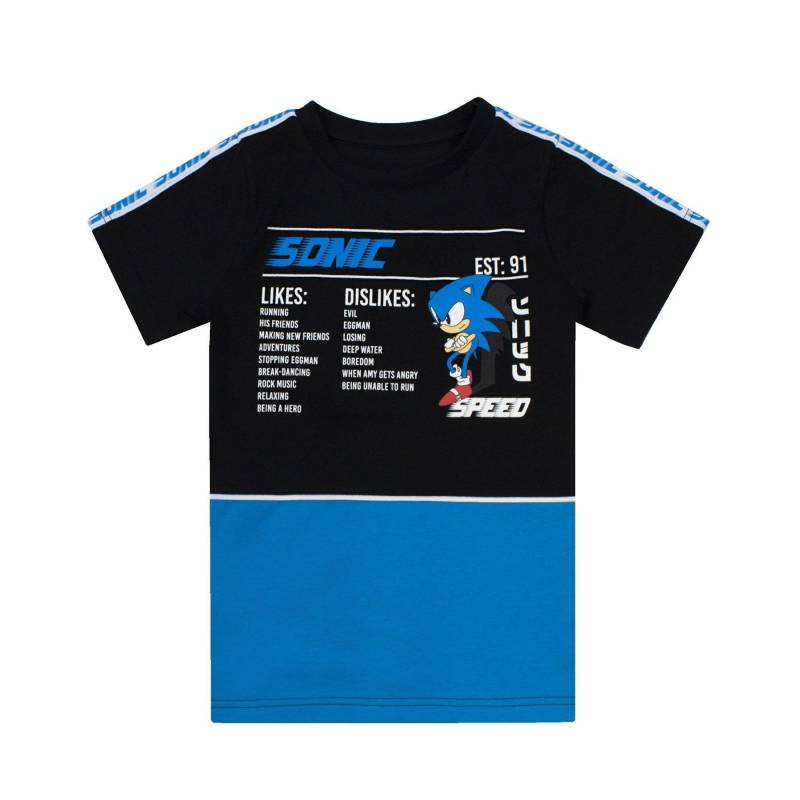 Gaming Statistics Tshirt Jungen Schwarz 122 von Sonic The Hedgehog