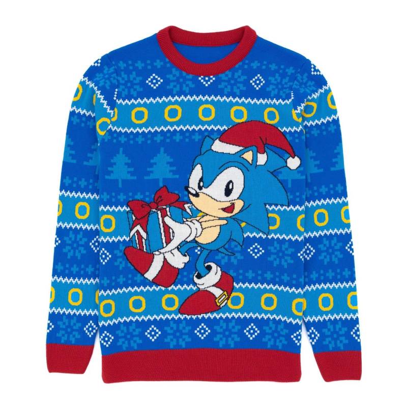 Sonic The Hedgehog - Pullover weihnachtliches Design, für Damen, Blau, Größe M von Sonic The Hedgehog