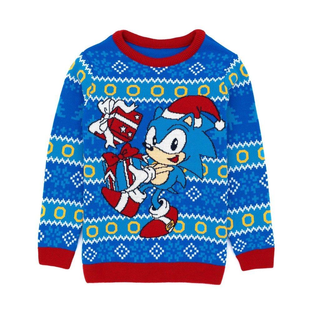 Pullover Weihnachtliches Design Mädchen Himmelblau 128 von Sonic The Hedgehog