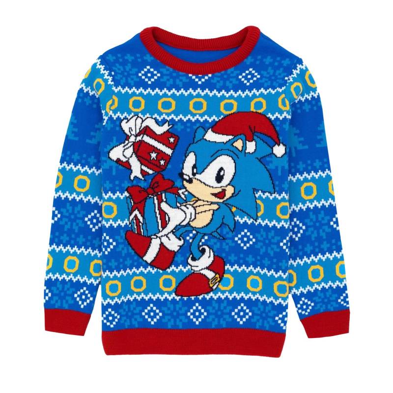 Pullover Weihnachtliches Design Mädchen Himmelblau 128 von Sonic The Hedgehog