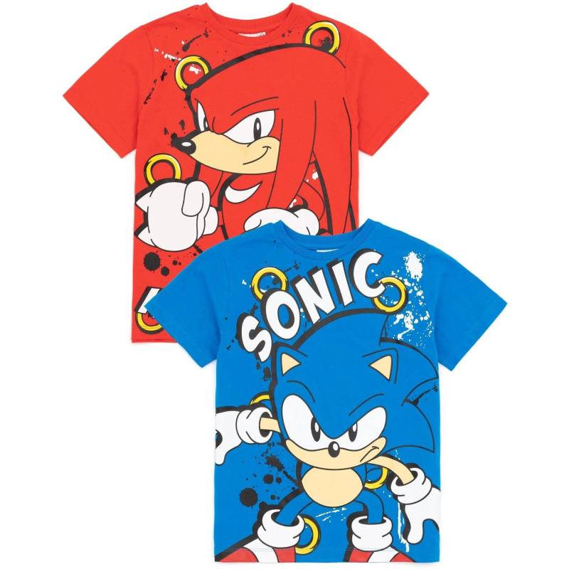 Tshirt (2erpack) Mädchen Rot Bunt 110 von Sonic The Hedgehog