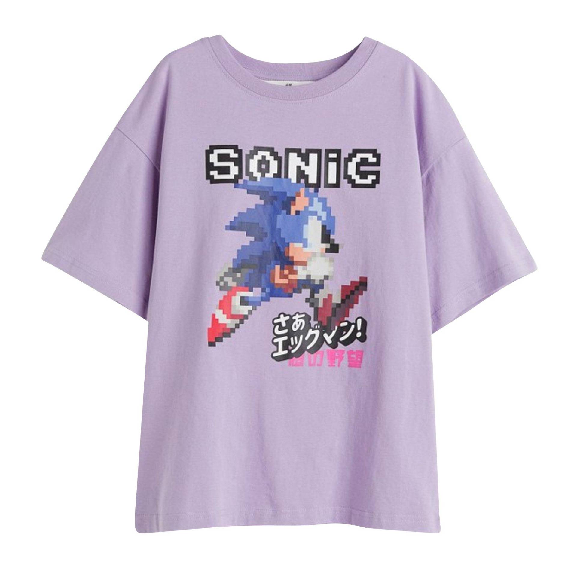 Tshirt Damen Lavendel L von Sonic The Hedgehog