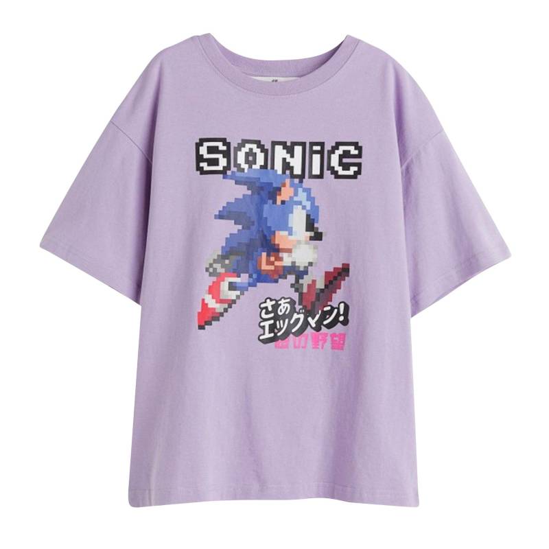 Tshirt Damen Lavendel L von Sonic The Hedgehog