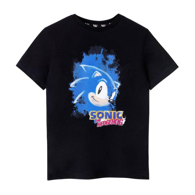 Tshirt Kurzärmlig Jungen Schwarz 140 von Sonic The Hedgehog