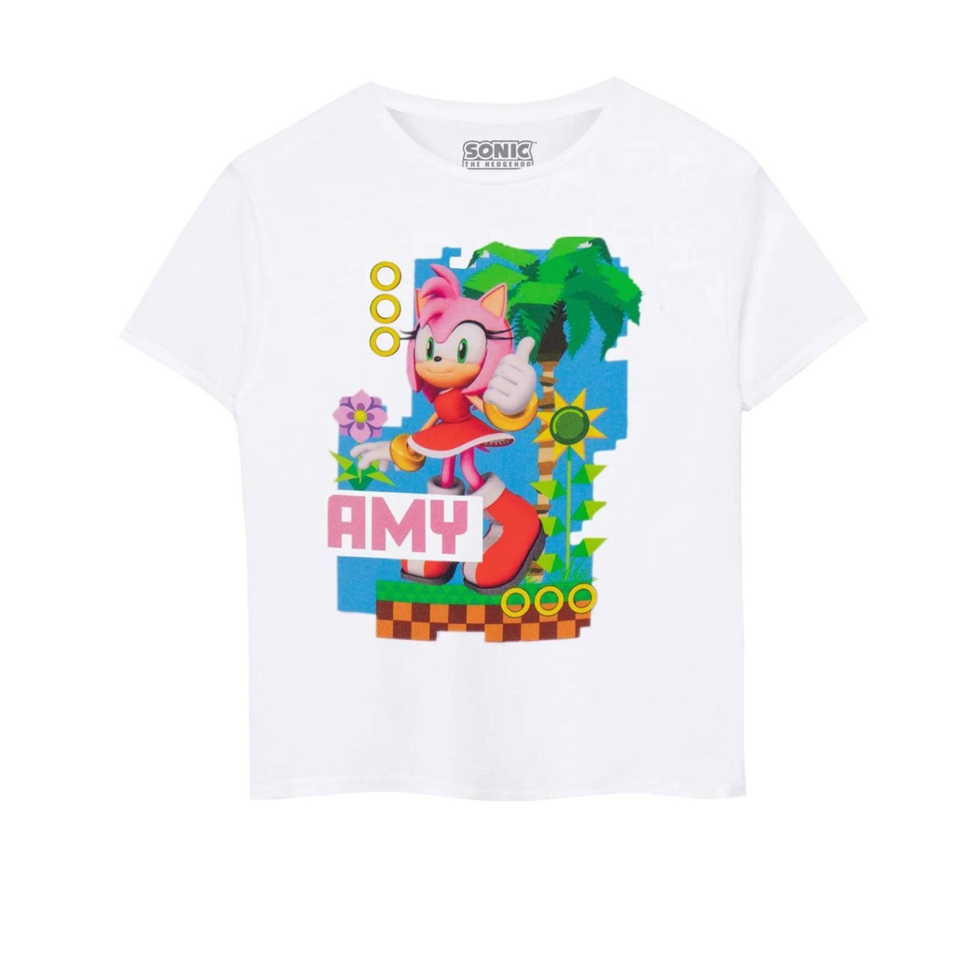 Tshirt Kurzärmlig Mädchen Weiss 104 von Sonic The Hedgehog