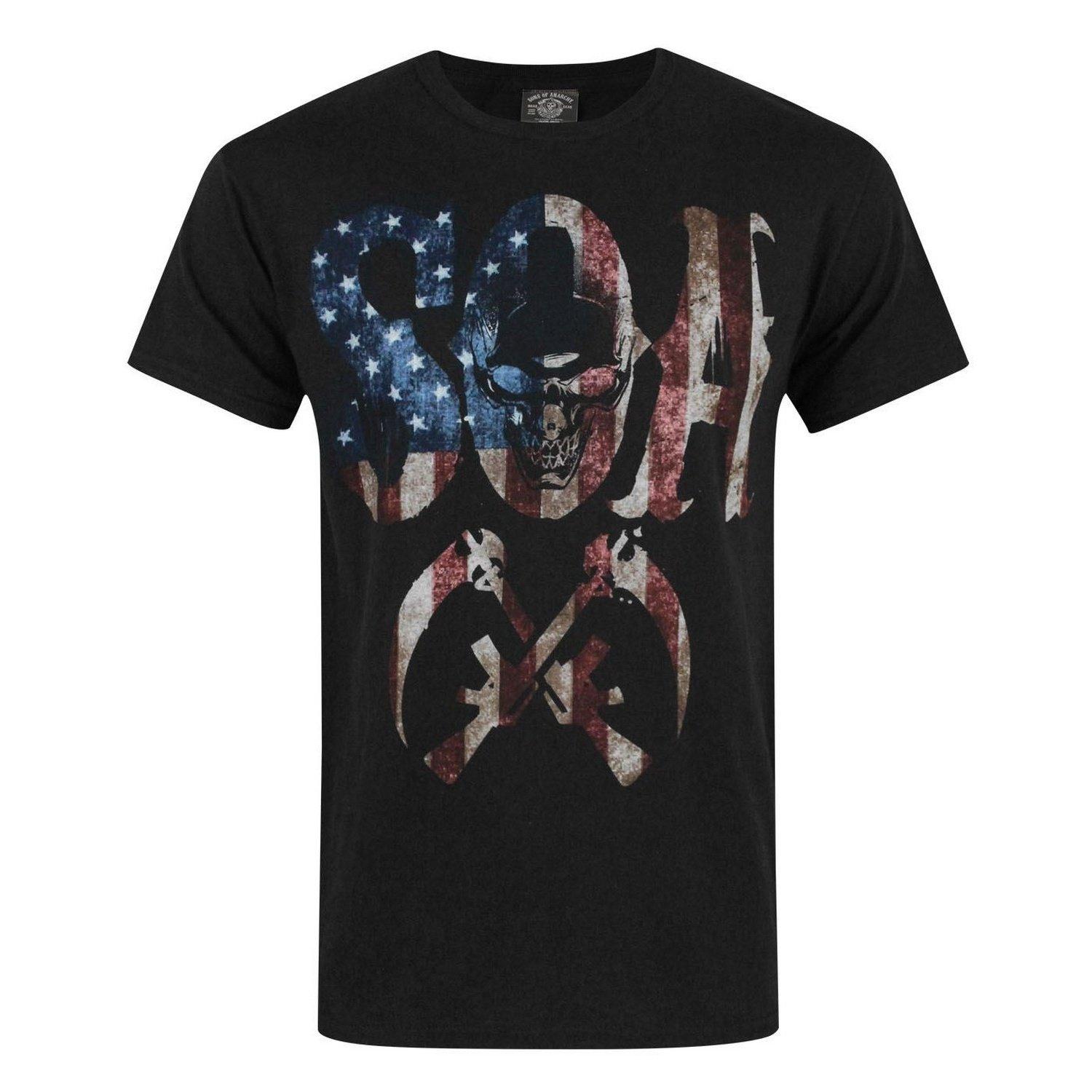 Amerikana & Überschnittene Gewehre Tshirt Herren Schwarz S von Sons Of Anarchy