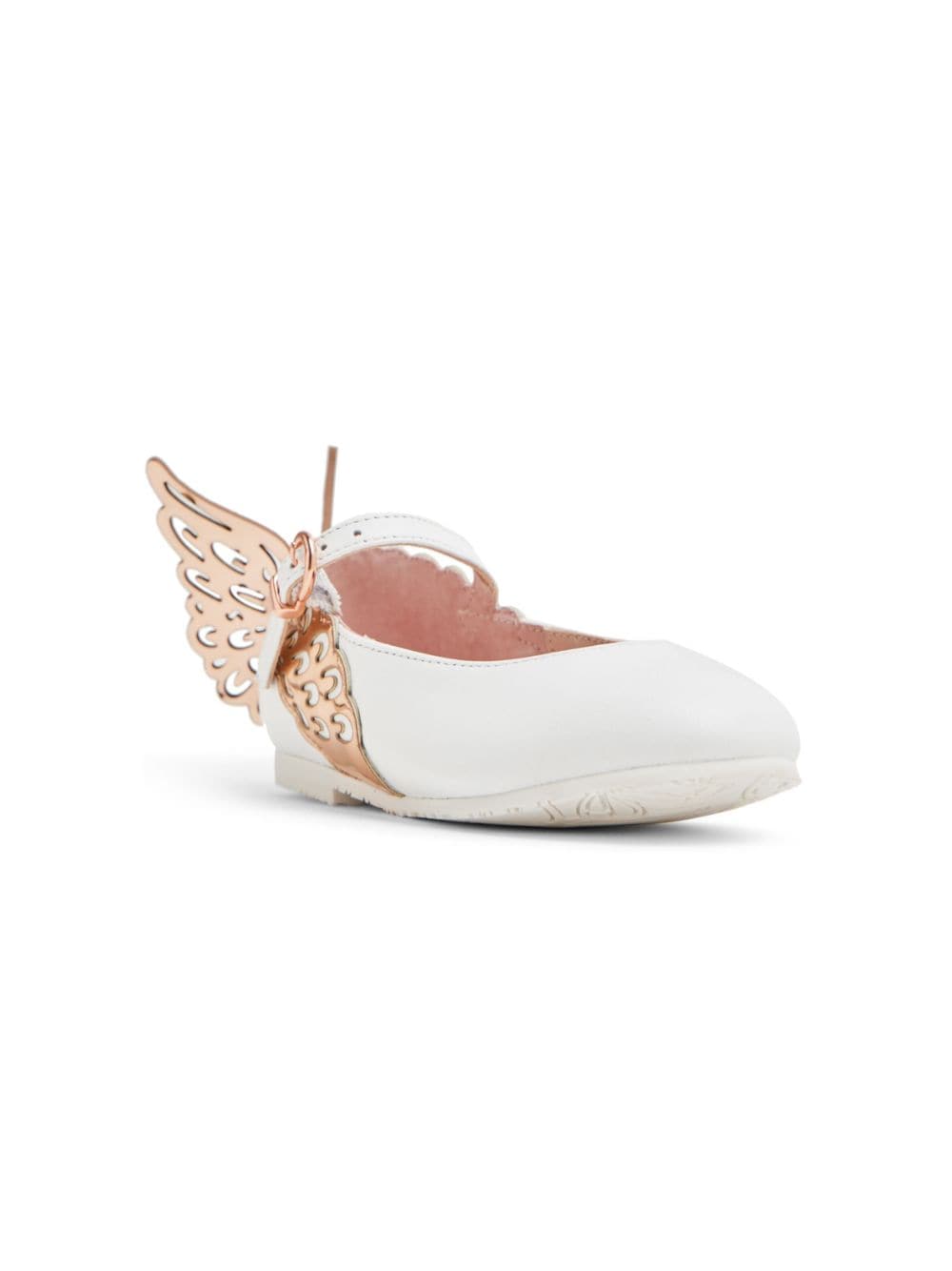 Sophia Webster Mini Evangeline Mini leather ballerina shoes - Neutrals von Sophia Webster Mini