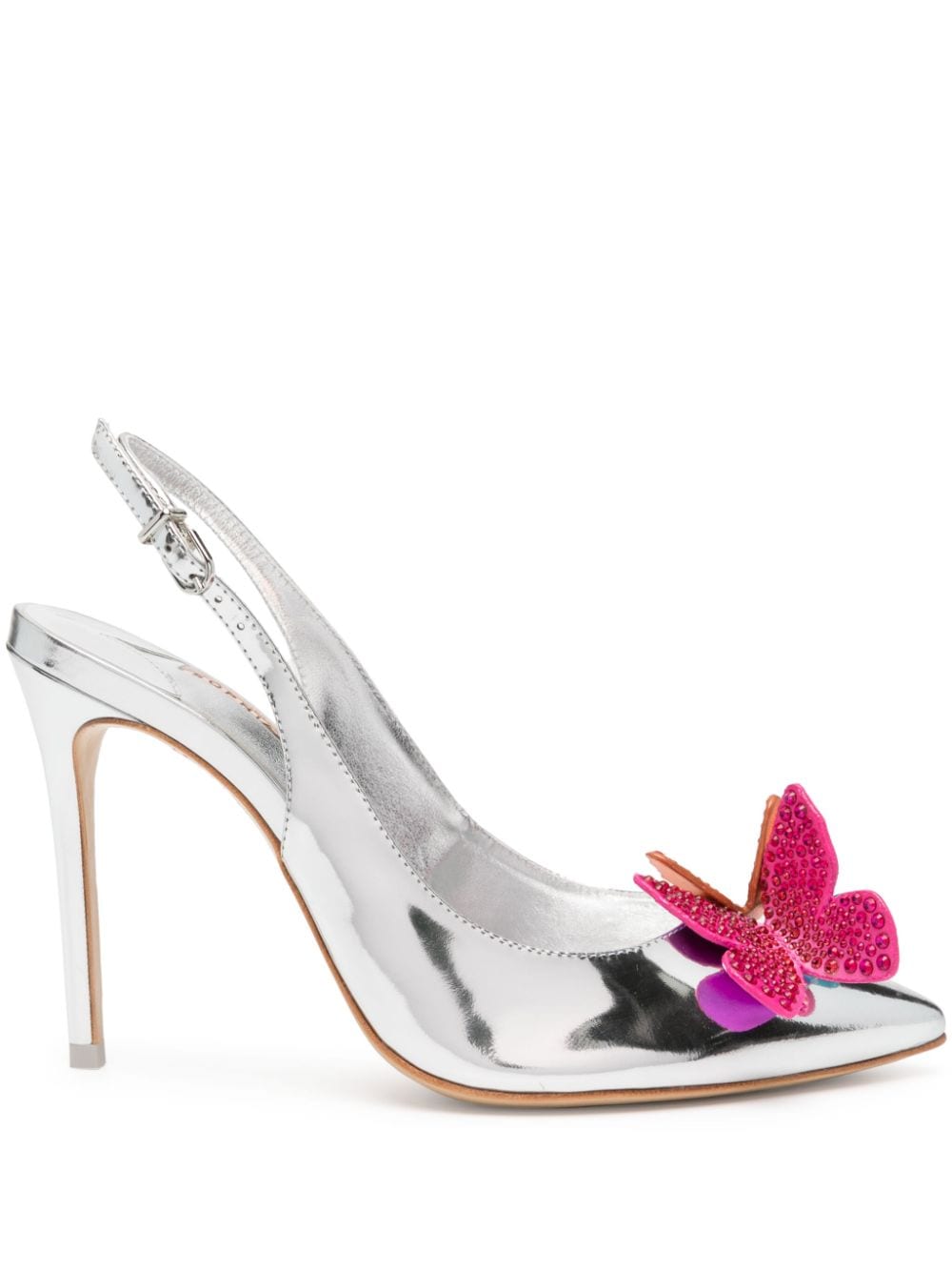 Sophia Webster Vanessa 100mm metallic-finish pumps - Silver von Sophia Webster