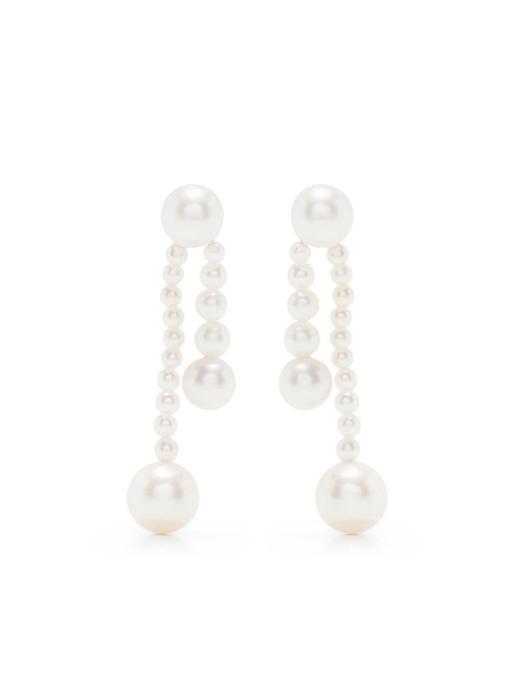 Sophie Bille Brahe 14kt gold Ruban de Perle pearl earrings - White von Sophie Bille Brahe