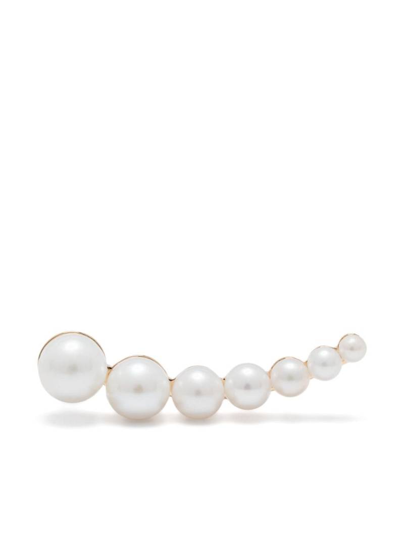 Sophie Bille Brahe 14kt recycled yellow gold Croissant Japonais pearl single earring von Sophie Bille Brahe