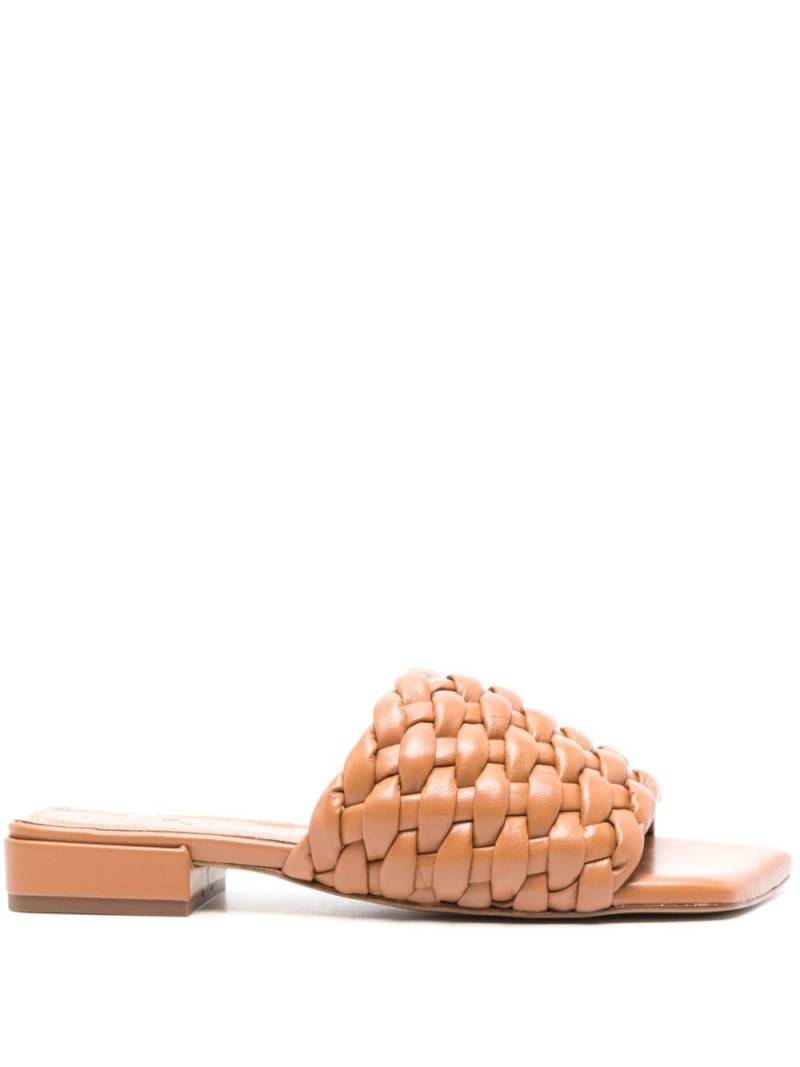 Souliers Martinez Aster interwoven leather sandals - Brown von Souliers Martinez