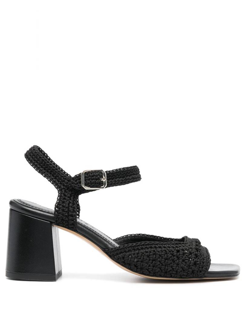 Souliers Martinez Sicilia 75mm woven leather sandals - Black von Souliers Martinez