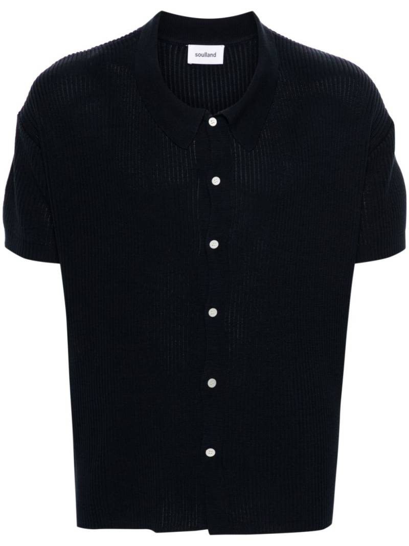 Soulland Ciel ribbed polo shirt - Blue von Soulland