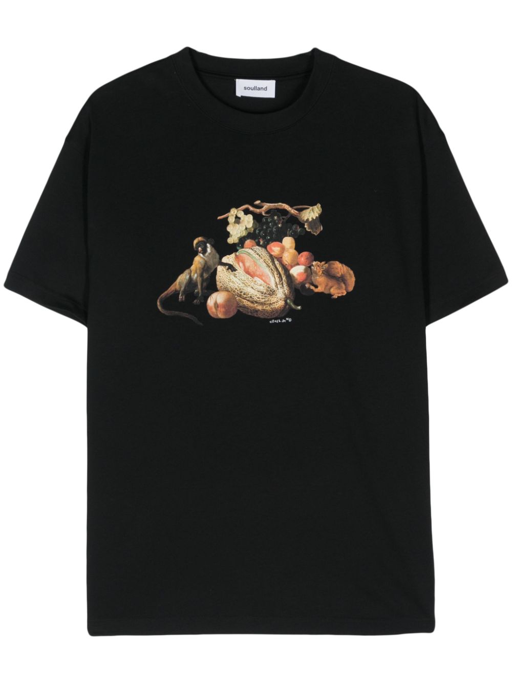 Soulland 'Kai' Monkey Business organic cotton T-shirt - Black von Soulland