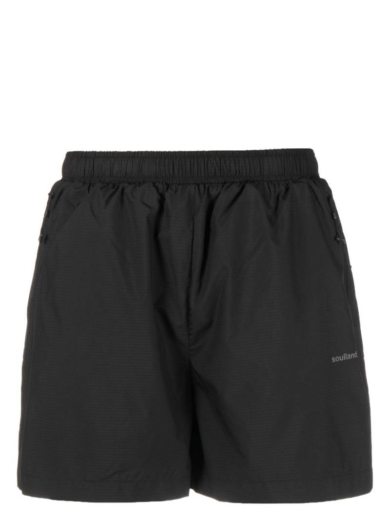 Soulland Mateo logo-print swim shorts - Black von Soulland