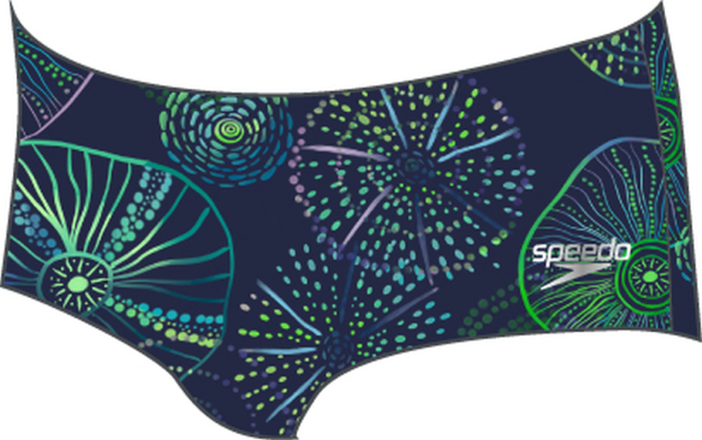 Speedo Badehose 17cm Club Training Allover Bri Swimwear Male Adult - True Navy/Aquariu (Grösse: 34) von Speedo