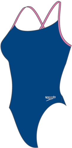 Speedo Badeanzug Solid Lattice Back Swimwear Female Adult - True Cobalt/Candy (Grösse: 28/D32) von Speedo