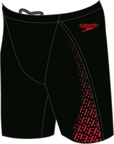 Speedo Badehose ECO END + PRO Mid Jammer Swimwear Male Adult - Black/Fed Red (Grösse: 32) von Speedo