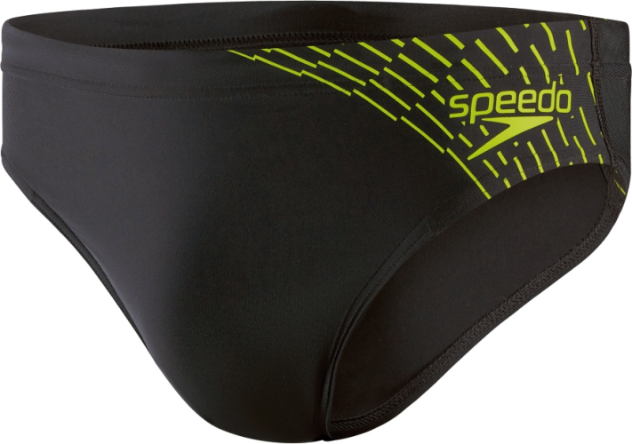 Speedo Badehose Medley Logo 7cm Brief Swimwear Male Adult - Black/Atomic Lime (Grösse: 34) von Speedo