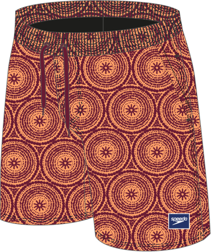 Speedo Badehose Printed Leisure Watershort Male - Oxblood/Nectarine (Grösse: S) von Speedo