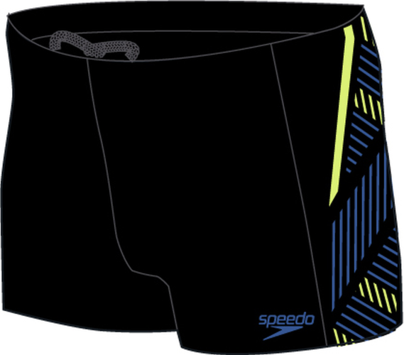 Speedo Badehose Tech Panel Aquashort Swimwear Male Adult - Black/Chroma Blue (Grösse: 32) von Speedo