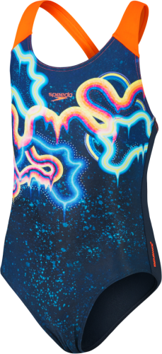 Speedo Digital Placement Splashback Swimwear Female Junior/Kids - True Navy/Volcani (Grösse: 11-12J/D152) von Speedo