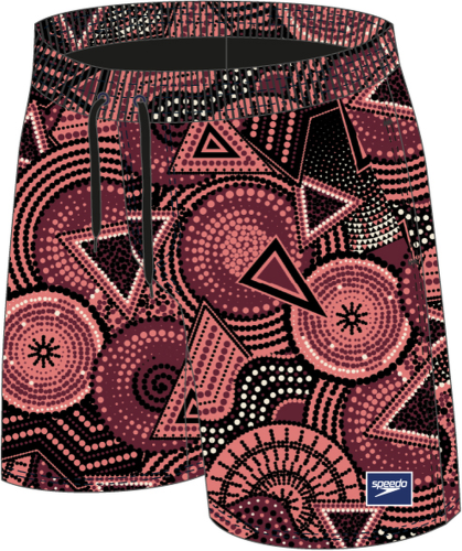 Speedo Badehose Digital Printed Leisure 18 Watershort Male - Oxblood/Coral/Bla (Grösse: XL) von Speedo