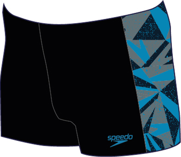 Speedo Hyper Boom Panel Aquashort Swimwear Male Junior/Kids (6-16) - Black/Bolt/Dove G (Grösse: 11-12J/D152) von Speedo