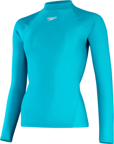 Speedo Long Sleeve Rash Top Textil Female Adult - Aquarium (Grösse: L) von Speedo