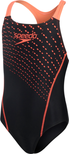 Speedo Medley Logo Medalist Swimwear Female Junior - Black/Siren Red (Grösse: 5-6J/D116) von Speedo